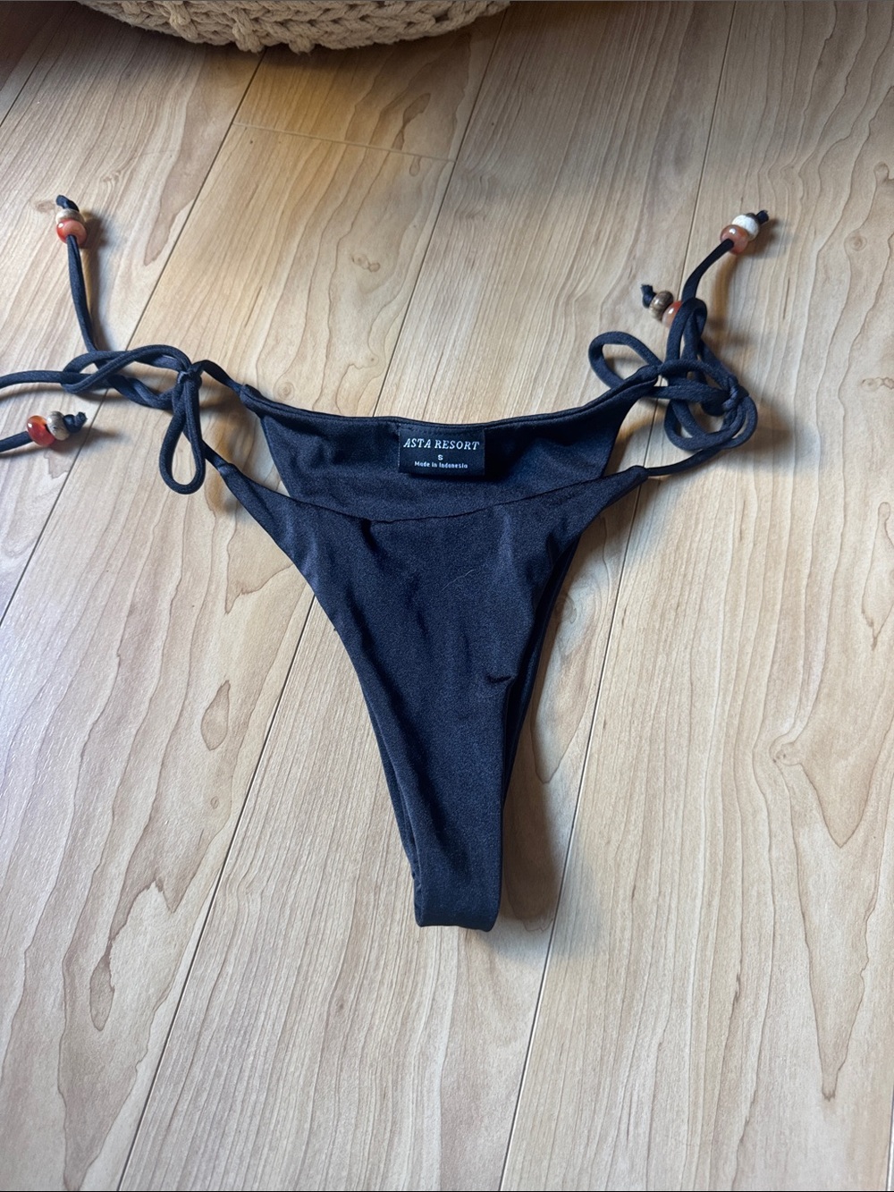 Asta Resort Black Tie-Side Bikini Bottom